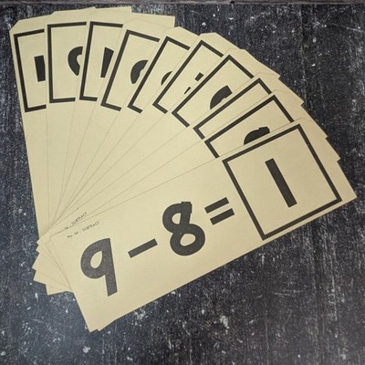 Vintage Set of 10 Math Flashcards 1960s Flash Cards Ephemera, Paper Crafting