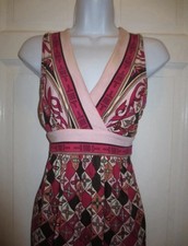 Tory Burch Women’s 100% Silk Convertible Graphic Halter Crisscross Dress Size XS