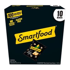 Smartfood Popcorn White Cheddar Flavored Popcorn Snacks, 0.625 oz Bags, 10 Count