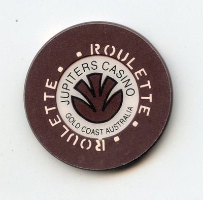 1.00 Chip from the Jupiters Casino Gold Coast Australia Roulette Brown