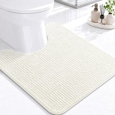 Chenille Toilet Rugs U-Shaped 24x20, Soft Absorbent Contoured Rugs