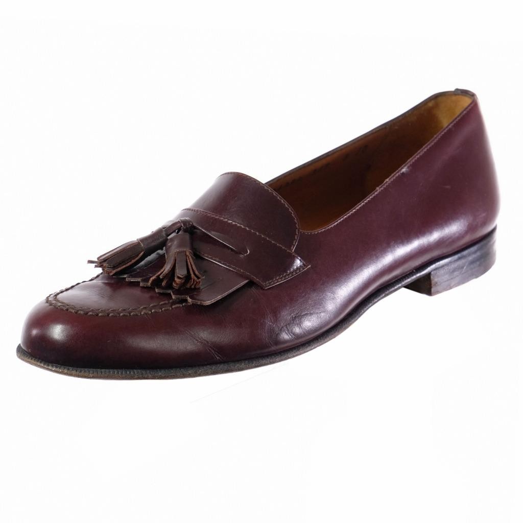 SALVATORE FERRAGAMO Tassel Loafers Dress Shoes Sz. 8 D Oxblood ITALY Old Stock