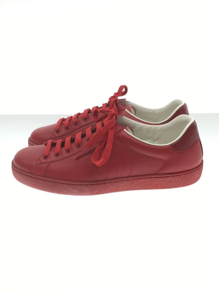 Baskets basses Gucci homme UK6 cuir rouge chaussure décontractée occasion