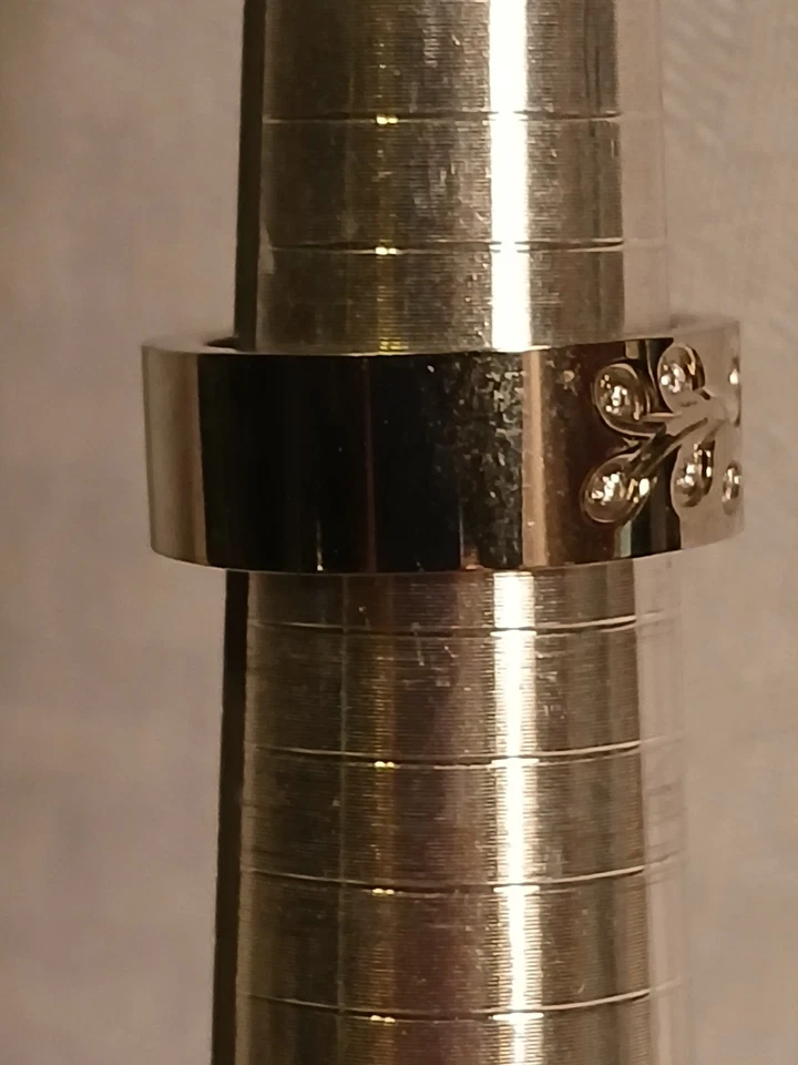 Tree Of Hope Steel by Design 银色不锈钢 5/16 英寸戒指 尺寸 8 — 第 3/4 张图片