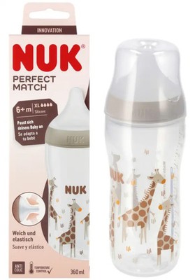 Butelka ze smoczkiem silikonowym XL 360 ml, żyrafa Nuk