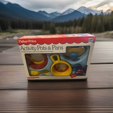 Vintage 1988 Fisher Price 1020 Fun With Food Stacking Pots Complete Set w/ Box