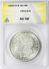 1921-S $1 Morgan Dollar ANACS AU58