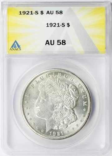 1921-S $1 Morgan Dollar ANACS AU58