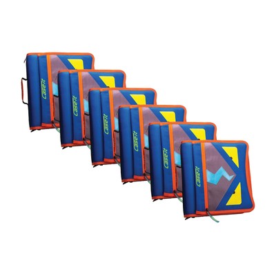 6 Pack Monster Eye 2'' O Zipper Binder w/Removable 5 Tab Expanding File, Nave ...