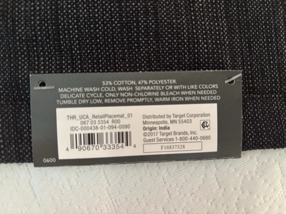 NWT vintage Target charcoal grey placemats - set of 4 - Image 3 of 4