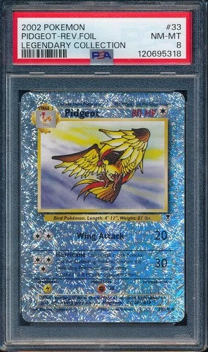 2002 Pokemon 33 Pidgeot Reverse Foil Legendary Collections PSA 8 - 120695318