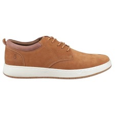 Image of Hush Puppies Bowen Mens Casual Leather Lace Up Trainers Tan