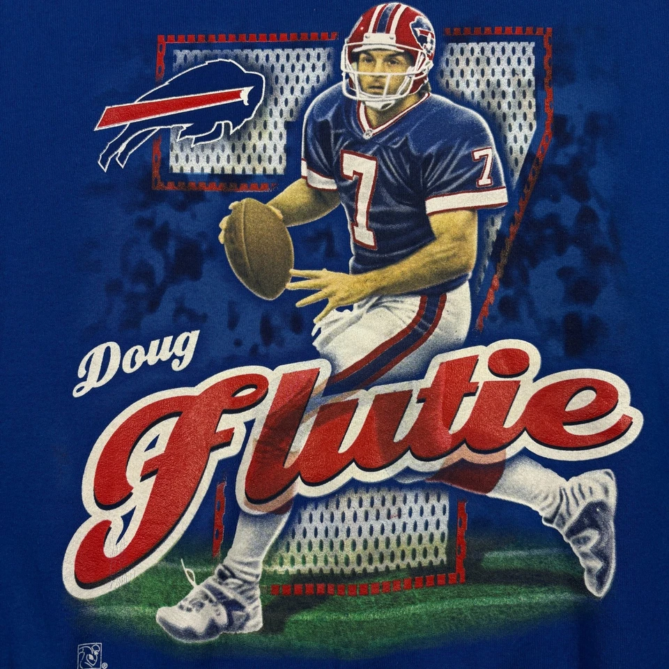 Sudadera De Colección Buffalo Bills Para Hombres XL Azul Doug Flutie #7 Jugador Profesional Fútbol Foto 2 de 4