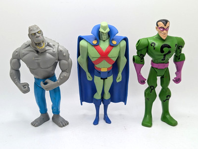 3 DC Comics Action Figures Stealth Strike Riddler Martian Manhunter Killer Croc
