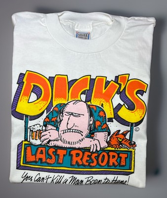 Vintage Dicks Last Resort Boston Mens Large Comic Shirt Single Stitch USA - NEW