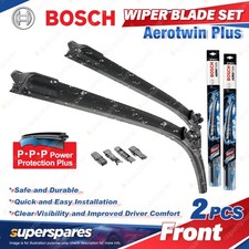 2 x Bosch Front Aerotwin Plus Wiper Blades for BMW 3 Ser E90 E91 F30 F31 F34 F80