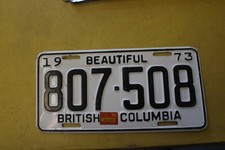 1973/75 British Columbia CANADA License Plate w/75 sticker