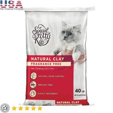 Unscented Non-Clumping Cat Litter Natural Clay Odor Control Dust Free 40lbs New