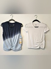 zella Women's Blue  White Tops Size Medium NWT