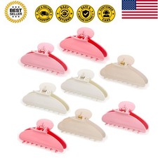 8 Pcs Large Acrylic Hair Claw Clips,Glossy,Jelly Color