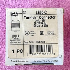 Turnlok Plug 30A 125V NEMA L5-30P, L530-P, 2P 3W Grdg. Pass&Seymour Made in USA