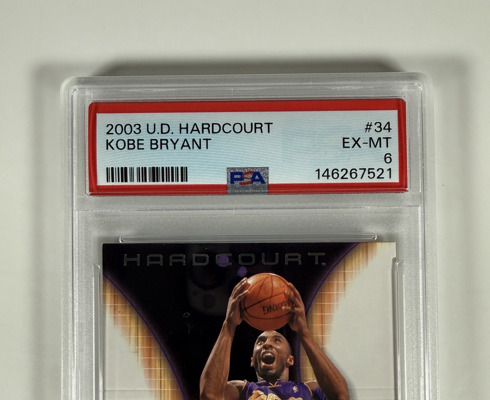 2003-04 UD Hardcourt KOBE BRYANT #34 PSA 6 Los Angeles Lakers HOF NBA view 3