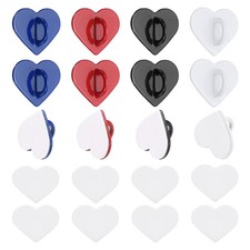 12 Pcs Heart Phone Charm Hook, Red/Deep Blue/White/Black