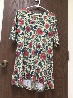 Peruvian Connection floral tunic top 100% cotton, sz L