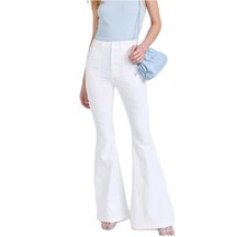 7 For All Mankind Portia Megaflare White Stretch Denim Flare Jeans Womens Sze 31