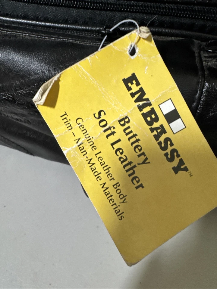 Bolso de Lona Embassy Butterfly Cuero Negro OH Travel Airline 24" Foto 3 de 4