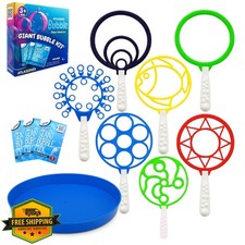 Giant Bubble Wands Kit with Tray Outdoor Toy Kids 11pc