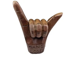 Vintage Carved Wood Hang Loose Hand Hawaii Shaka Sign Sculpture 4.5Tiki Surf Bar