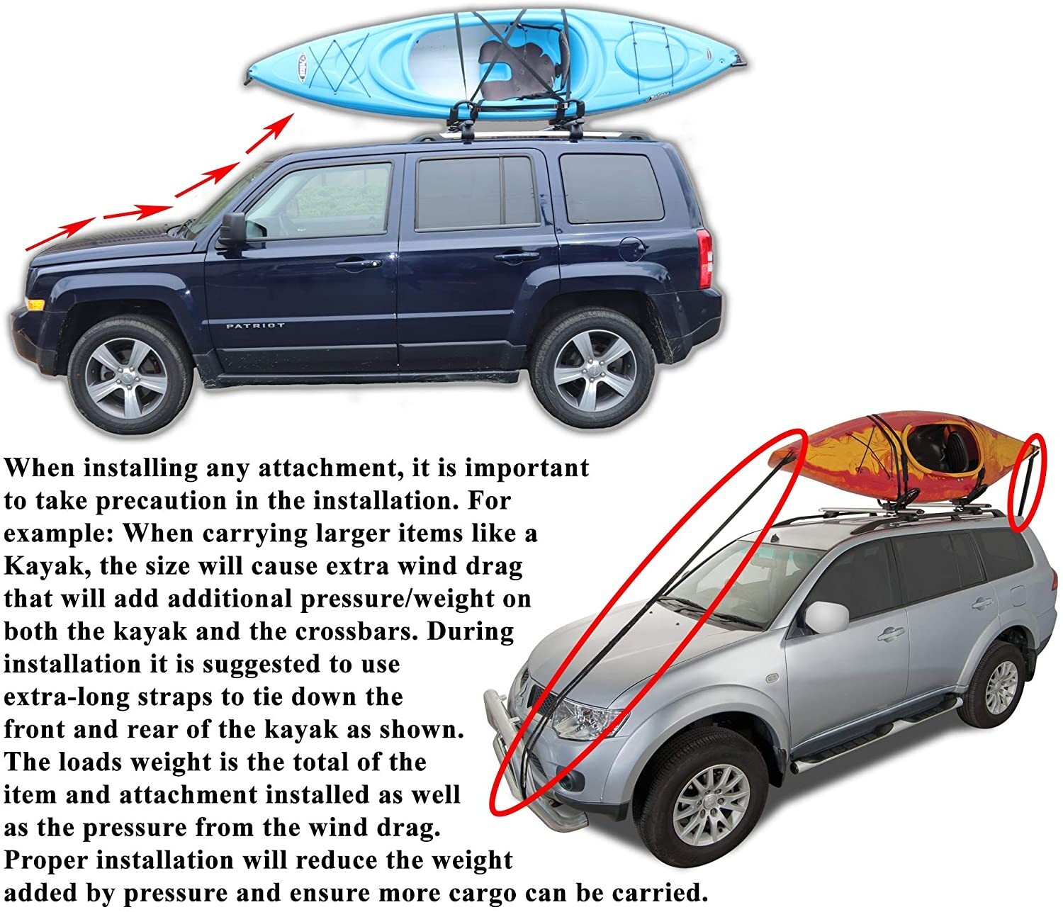 BRIGHTLINES Crossbars Kayak Rack Compatible For 13-18 Hyundai Santa Fe & 2019 XL