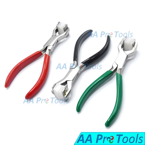 3 Assorted Color Flat Jaw NYLON Tip Pliers Opticians Jewellery Making