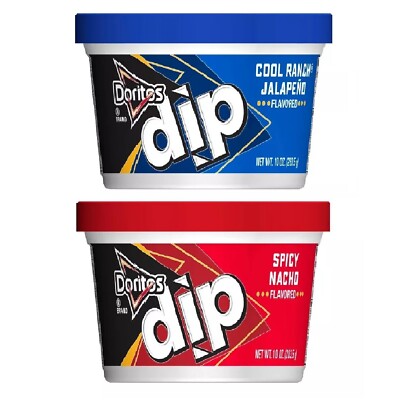 Doritos Tortilla Chip Dip - SPICY NACHO Cheese Sauce + COOL RANCH JALAPENO 10oz