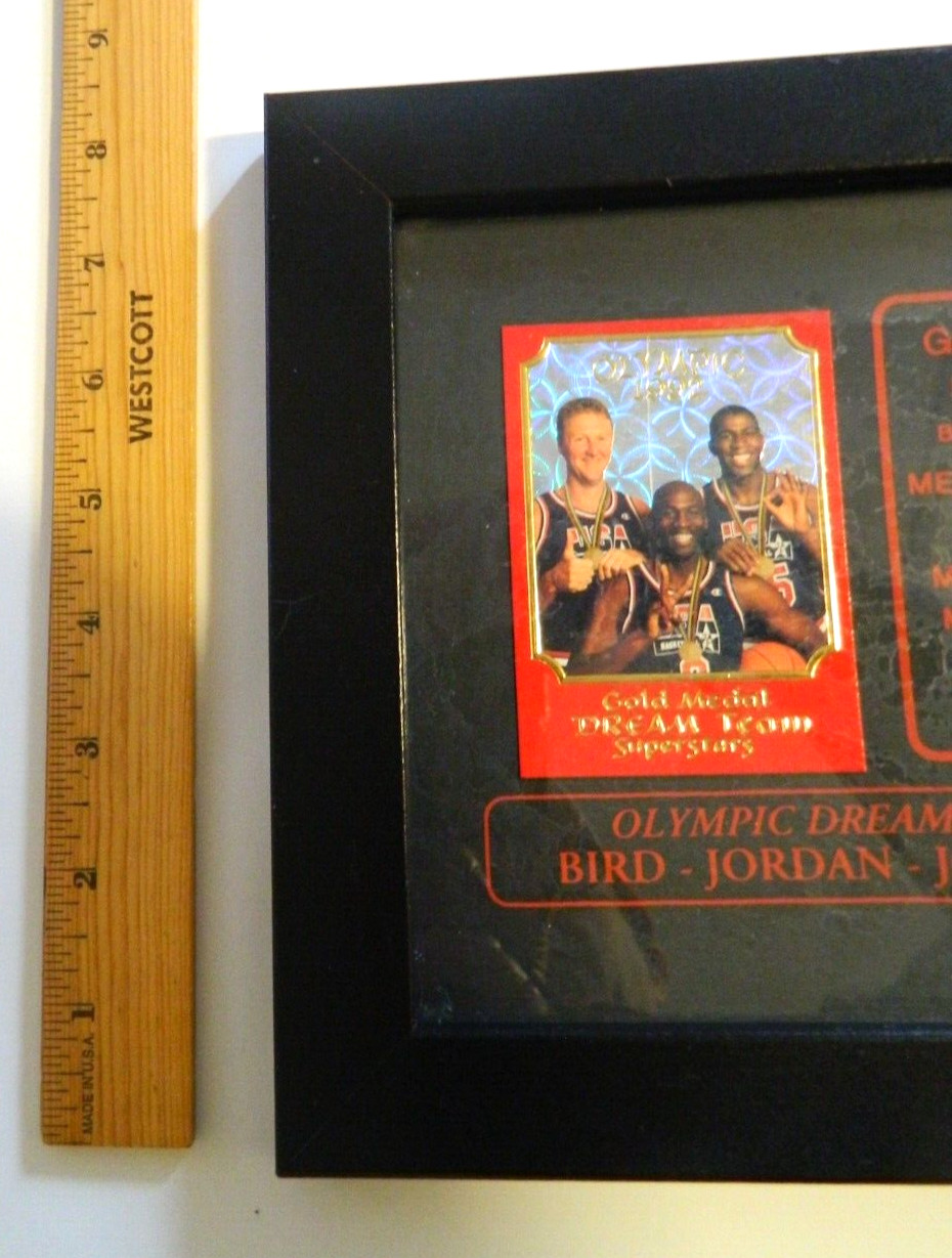 Gold medal dream team superstars Bird-Jordan-Johnson ltd edit card framed. BB2 thumbnail 5