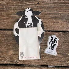 set of 2 Magnets & Note Pad EAT MORE CHICKEN Cow Chik Fil A Collectible ❤️sj3j4