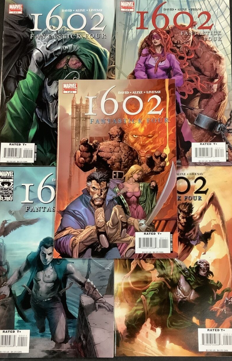 MARVEL 1602 FANTASTICK FOUR #1 - 5 COMIC BOOK LOT FULL SERIES