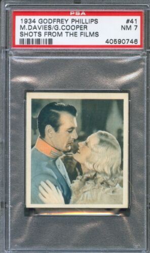 1934 Godfrey Phillips Tarjeta de película #41 GARY COOPER Marion DAVIES espía 13 película PSA 7 - Imagen 1 de 2