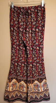 Band of Gypsies Boho Elephant Flare Pants Size XS C27