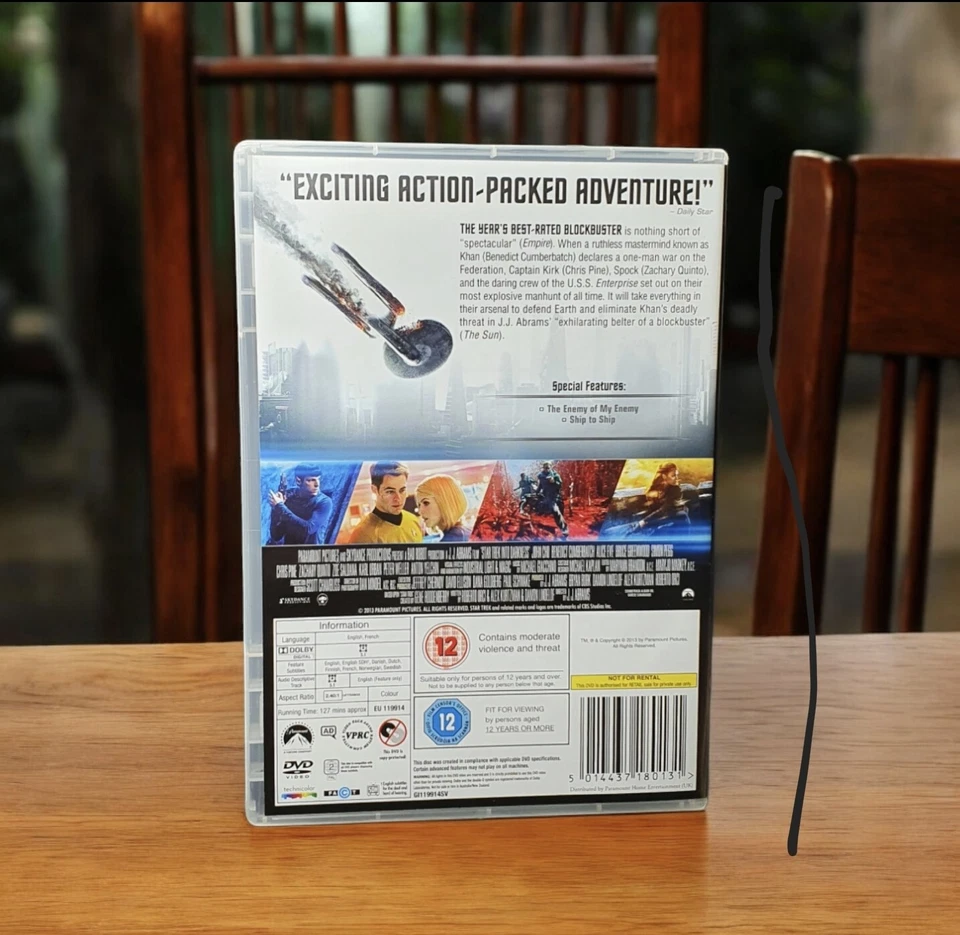 Star Trek Into Darkness 127 dvd Run time min approx Brand new foil P&P Free - Image 2 of 2