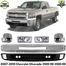 Bumper Chrome Fog Lights Kit For 2007-2010 Chevrolet Silverado 2500 3500 Hd