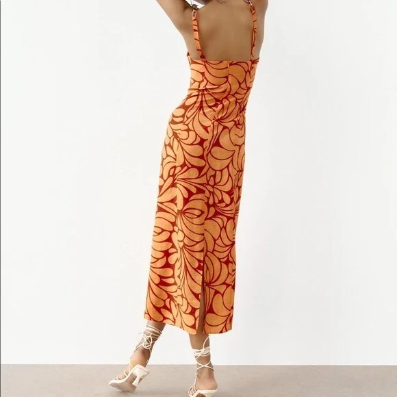 orange floral dress new look Gini London Orange Metallic Floral Maxi Dress