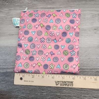 Small Bumkins Wetbag 7''x6.5'' Zipper Closure Pink Nature
