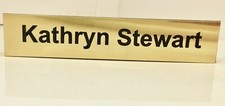 Acrylic Name Plate Desk Bar Free Personalised Nameplate Engraved Various Colours