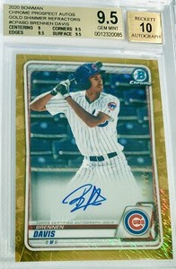 2020 Bowman Chrome Brennen Davis 1st Bowman Auto Gold Shimmer #/50 BGS 9.5/10 💎