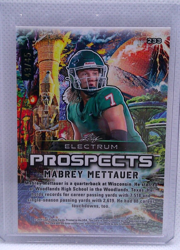 MABREY METTAUER 2024 Leaf Electrum #233 Prospects Base Bronze Sparkle /45 - Picture 2 of 2