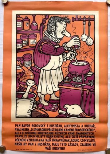 Original Vintage Poster JIRI WINTER NEPRAKTA - DINING CULTURE - HYGIENE - 1967 - Picture 1 of 7