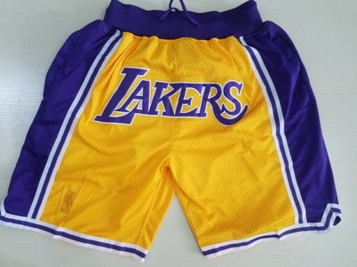 lakers stitched shorts