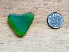Partially Machine Tumbled EMERALD GREEN Genuine Sea Beach Glass HEART